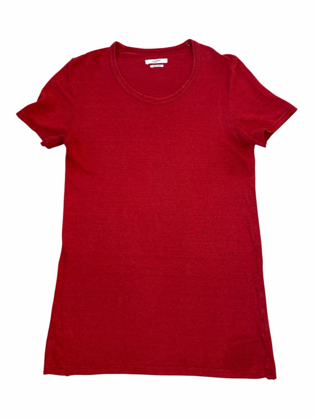 Isabel Marant Étoile Red Linen Knit Round Neck Short Sleeve T-Shirt Women’s S